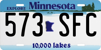 MN license plate 573SFC