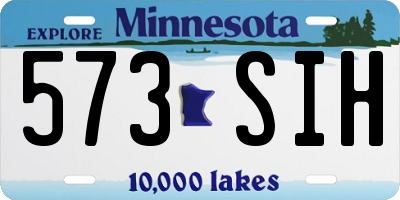 MN license plate 573SIH