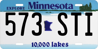 MN license plate 573STI