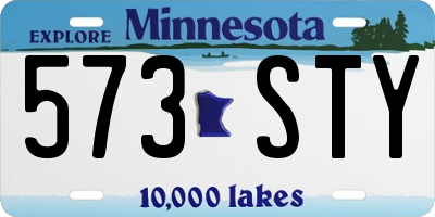 MN license plate 573STY