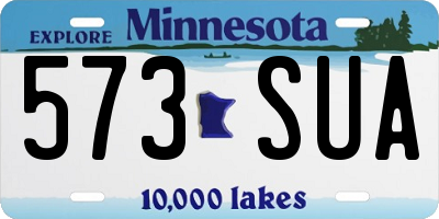 MN license plate 573SUA