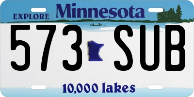 MN license plate 573SUB