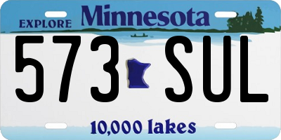MN license plate 573SUL
