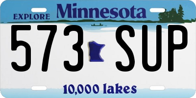 MN license plate 573SUP