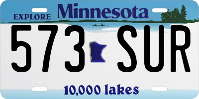 MN license plate 573SUR