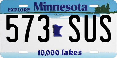 MN license plate 573SUS