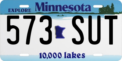 MN license plate 573SUT