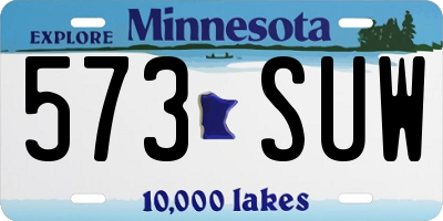 MN license plate 573SUW