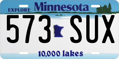 MN license plate 573SUX
