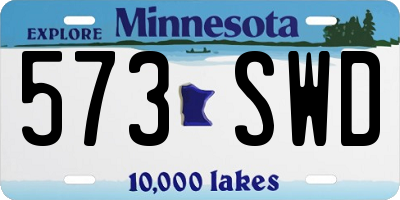 MN license plate 573SWD