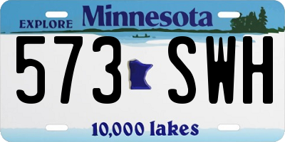 MN license plate 573SWH