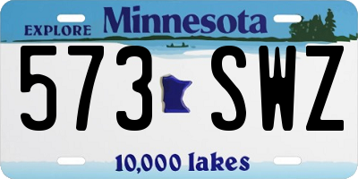 MN license plate 573SWZ