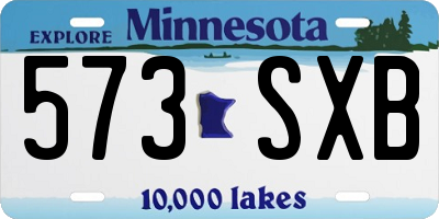 MN license plate 573SXB
