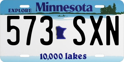 MN license plate 573SXN