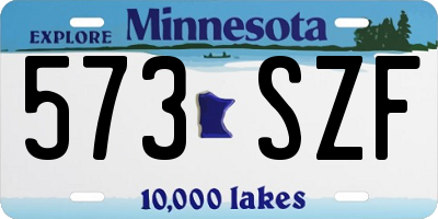 MN license plate 573SZF