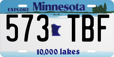 MN license plate 573TBF