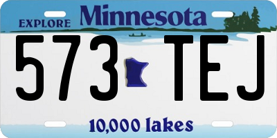 MN license plate 573TEJ