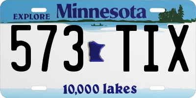 MN license plate 573TIX