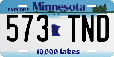 MN license plate 573TND