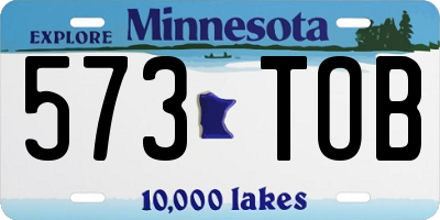MN license plate 573TOB