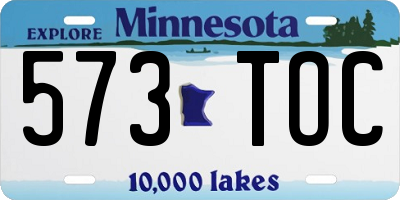 MN license plate 573TOC
