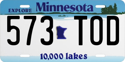 MN license plate 573TOD