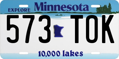 MN license plate 573TOK