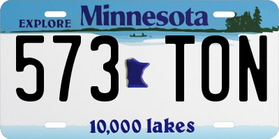 MN license plate 573TON