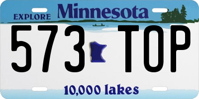 MN license plate 573TOP