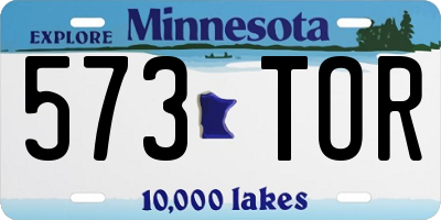 MN license plate 573TOR