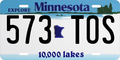 MN license plate 573TOS