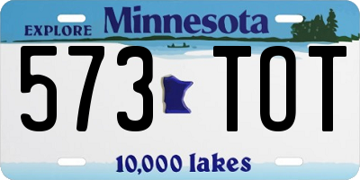 MN license plate 573TOT