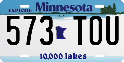 MN license plate 573TOU
