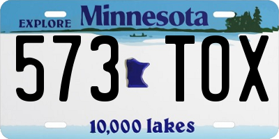 MN license plate 573TOX