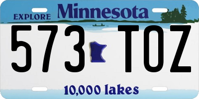 MN license plate 573TOZ