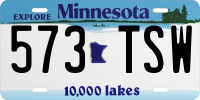 MN license plate 573TSW