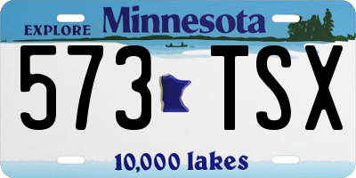 MN license plate 573TSX
