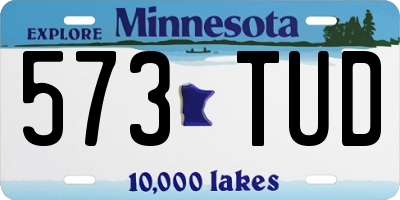 MN license plate 573TUD