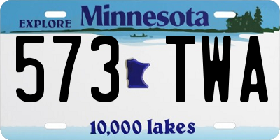 MN license plate 573TWA