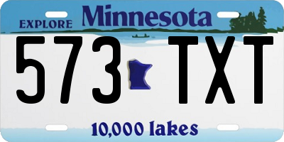 MN license plate 573TXT