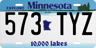 MN license plate 573TYZ