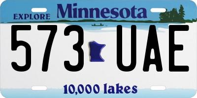 MN license plate 573UAE