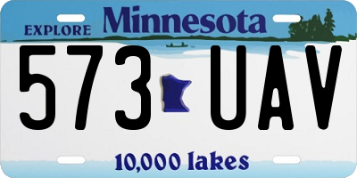 MN license plate 573UAV