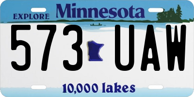 MN license plate 573UAW