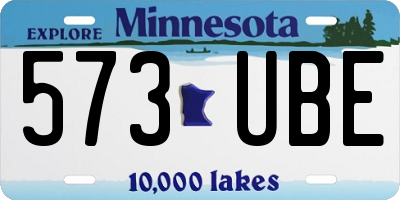 MN license plate 573UBE