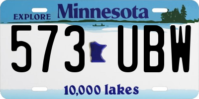 MN license plate 573UBW