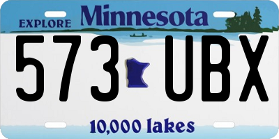 MN license plate 573UBX