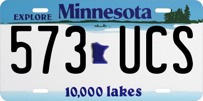 MN license plate 573UCS