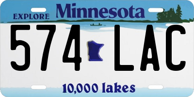 MN license plate 574LAC