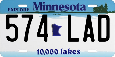 MN license plate 574LAD